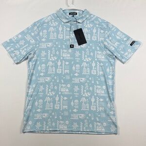 Bad Birdie Light Blue Graphic Polo Shirt